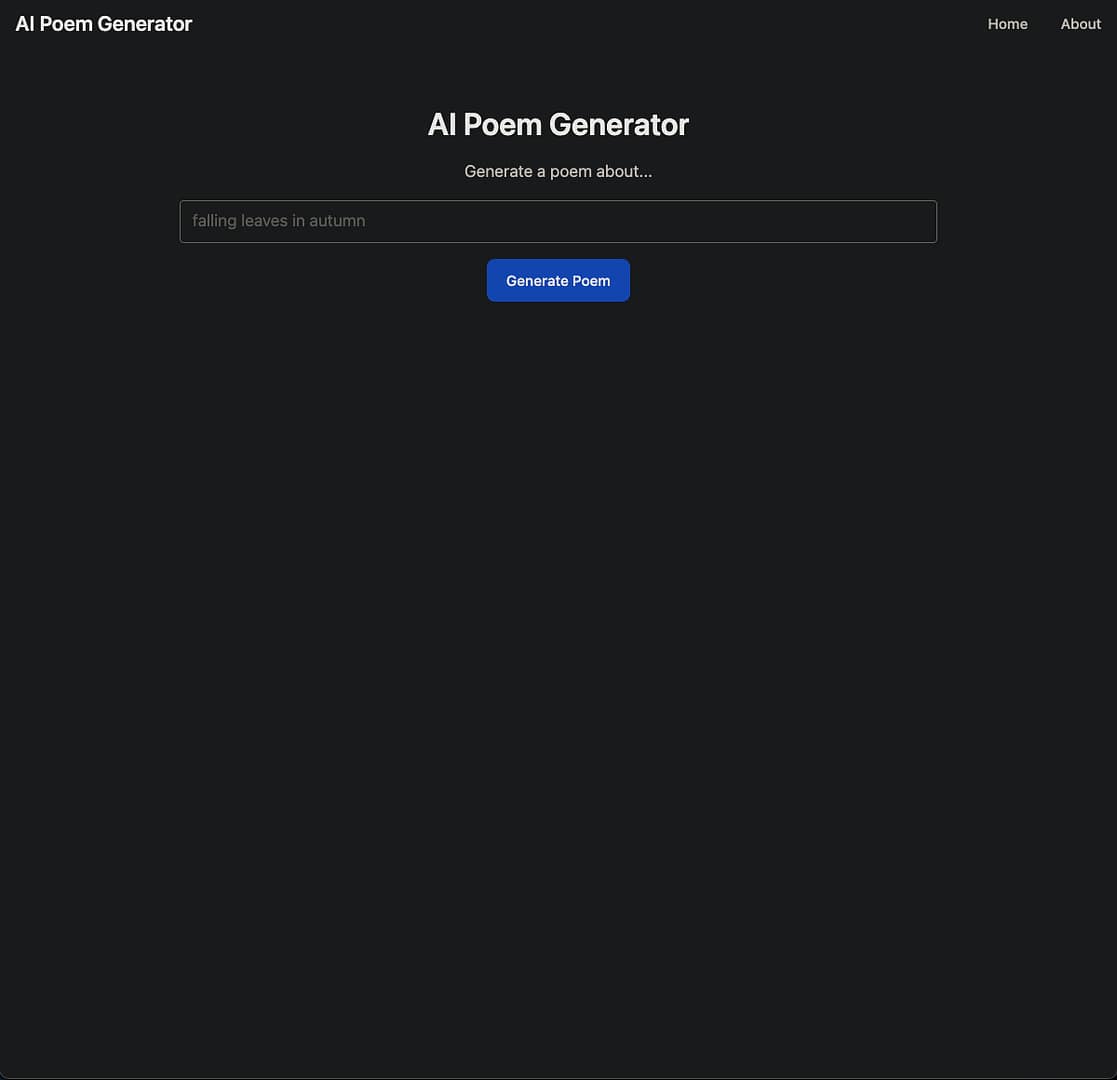Preview of AI Poem Generator Website