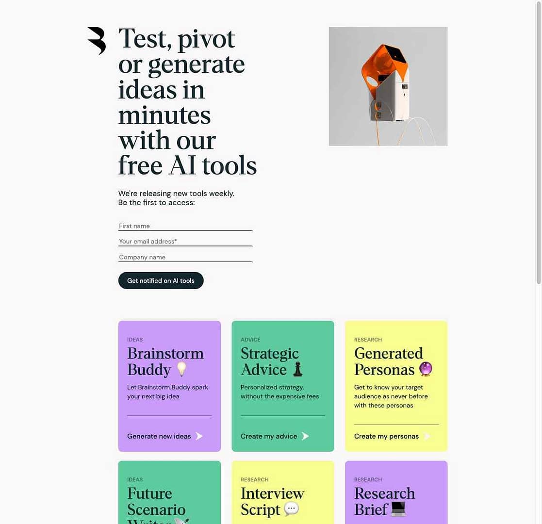 Preview of AI Toolbox for Innovators Website