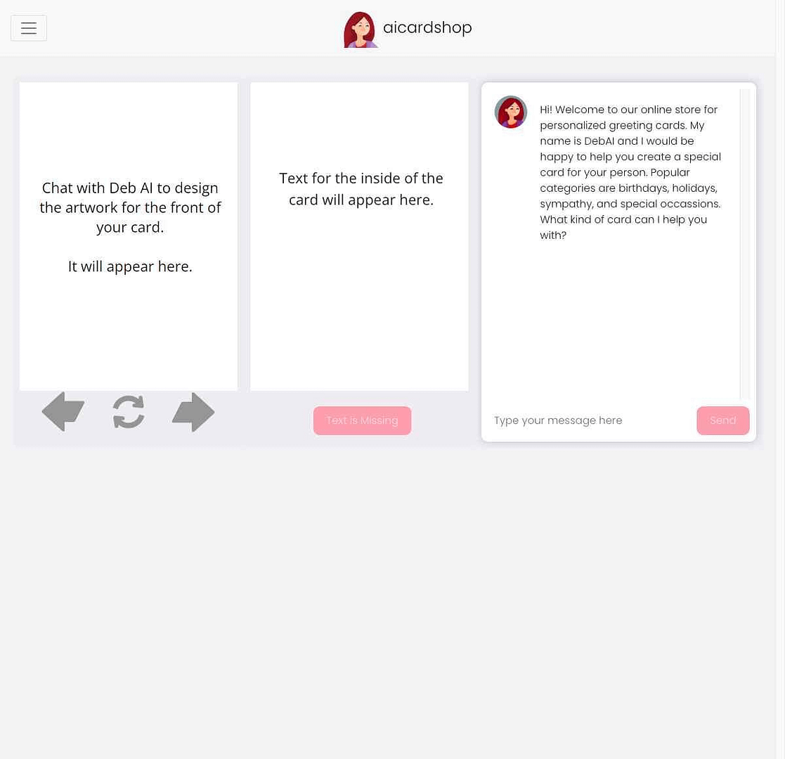 Preview of AICardshop Website Homepage