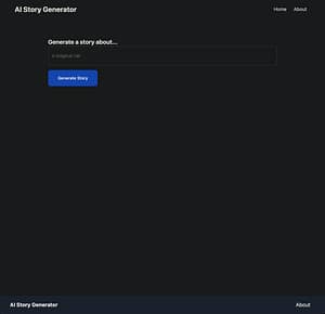 Preview of AI Story Generator Website