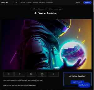 Preview of AI Voice Assistant Website