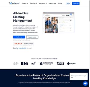 Preview of Adam AI Website Homepage