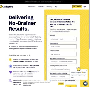 Preview of Aidaptive Website Homepage