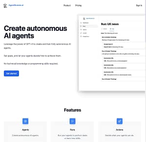 Preview of Agent Runner AI Website Homepage