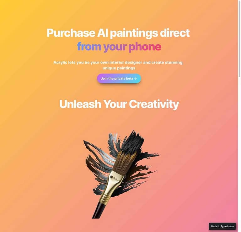 Preview of Arcylic Website Homepage