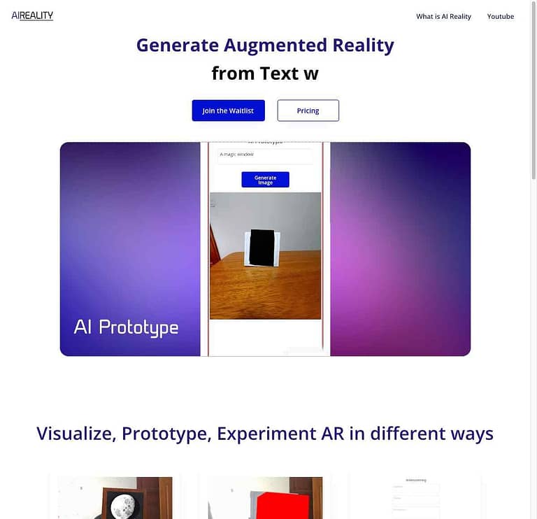 Preview of AI Reality Website