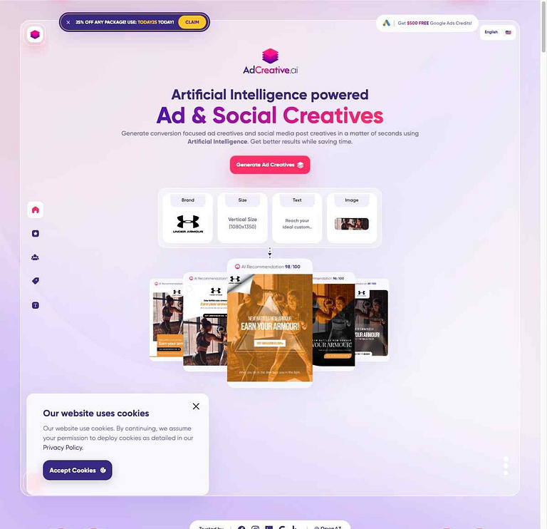 Preview of Adcreative AI Website Homepage