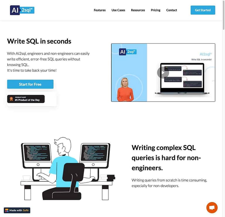 Preview of Ai2sql Website Homepage